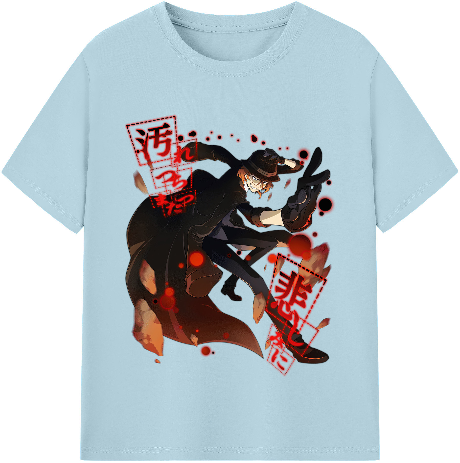 （画像用） 文豪ストレイドッグス Bungo Stray Dogs 綿100％半袖Tシャツ（フロントプリント）